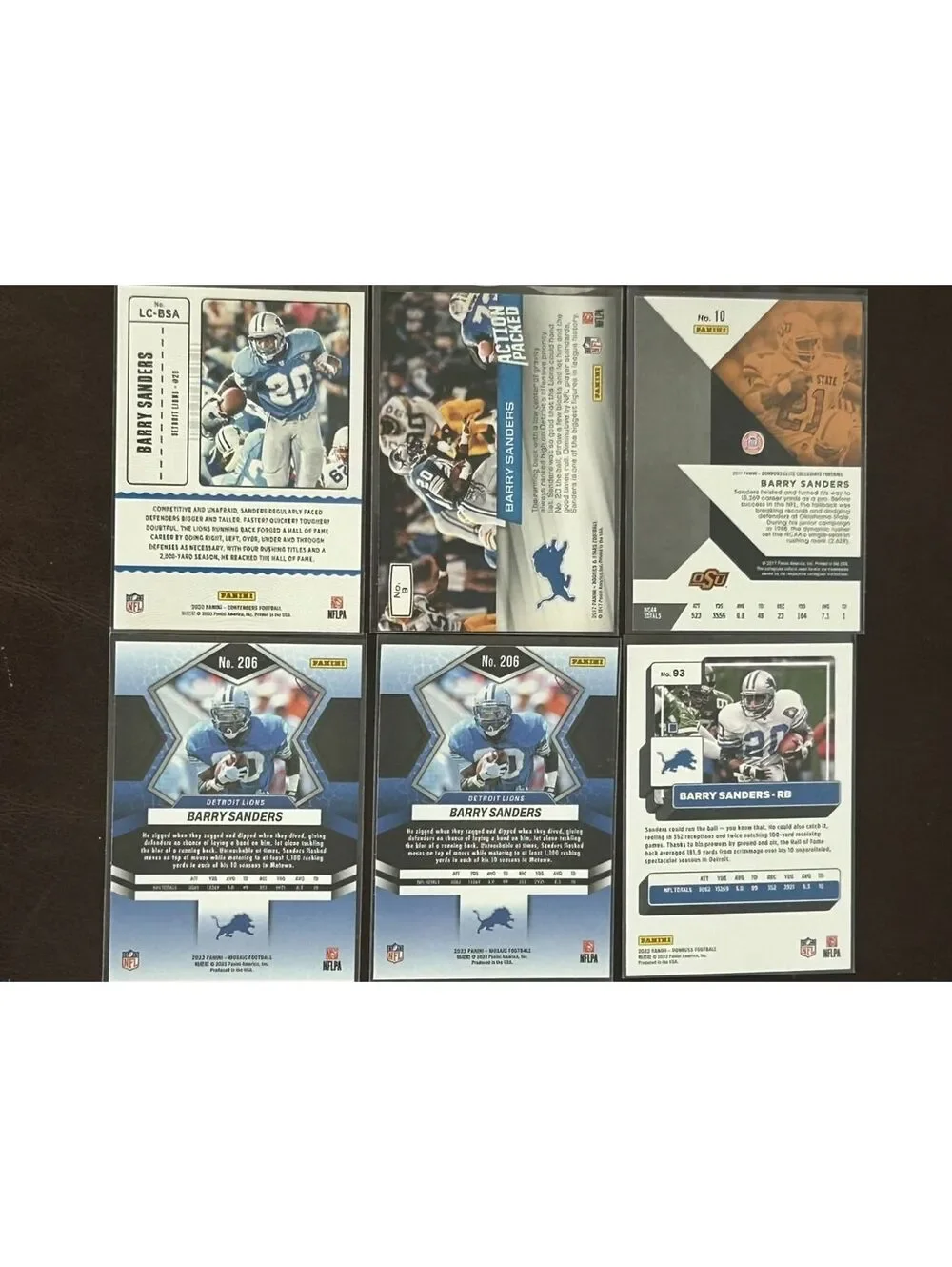 DETROIT LIONS HOF RB BARRY SANDERS PANINI&VINTAGE COLLECTION 20 NFL CARD LOT NM